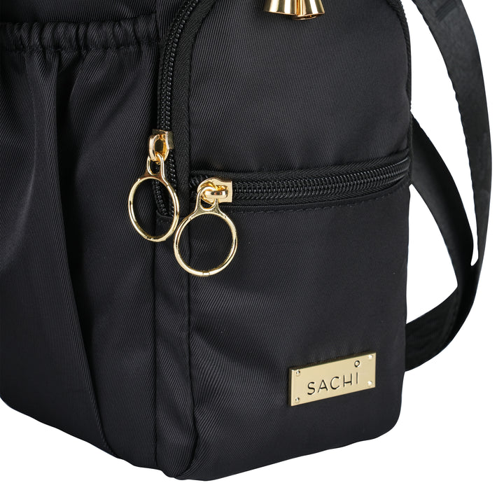 Sachi Crossbody Insulated Bottle Bag - Black