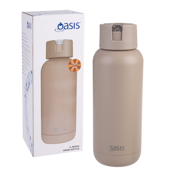 Oasis MODA Insulated Drink Bottle 1L - Latte