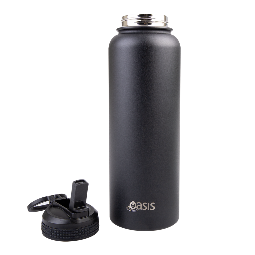 Oasis Challenger Insulated 1.1L Drink Bottle - Black