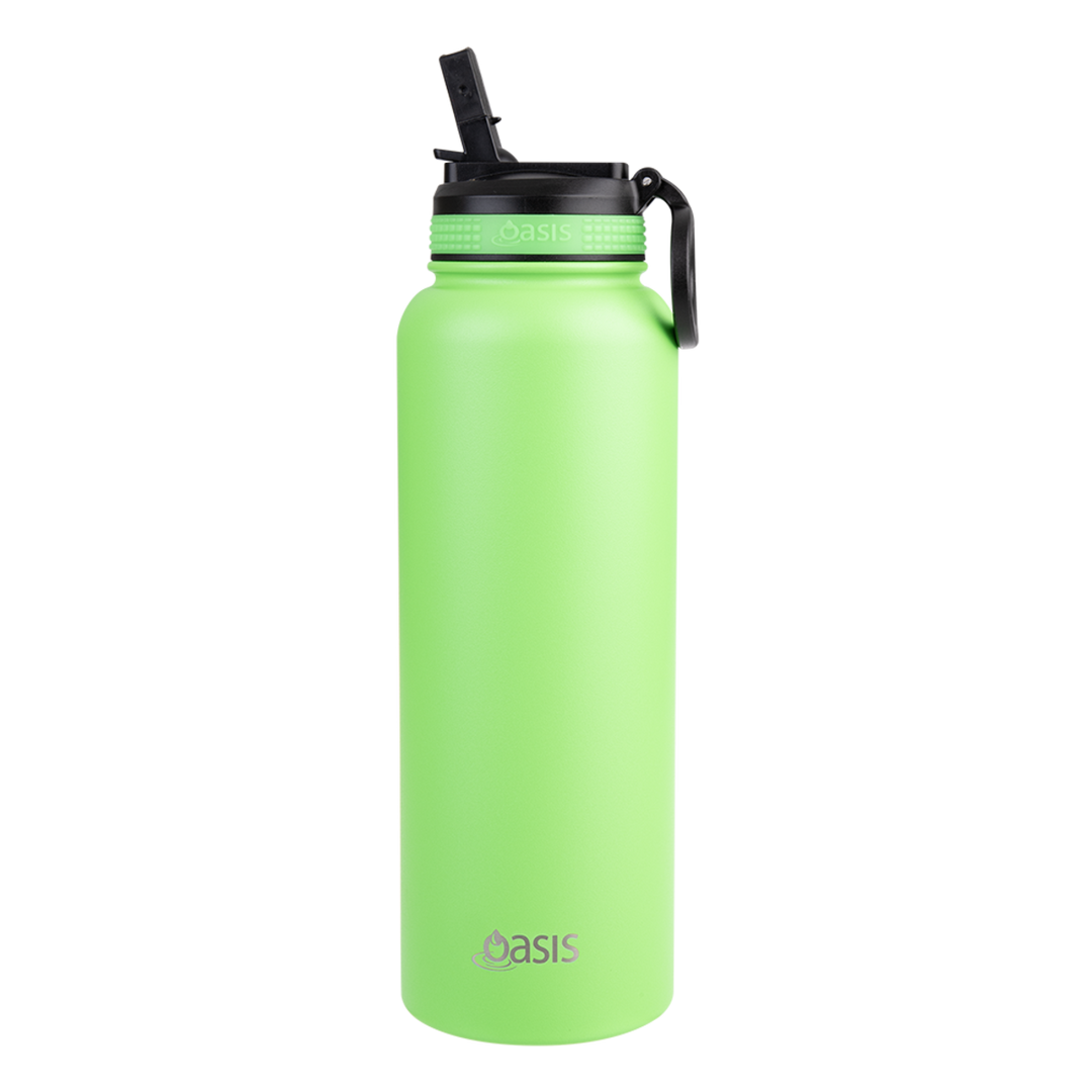 Oasis Challenger Insulated 1.1L Drink Bottle - Neon Green