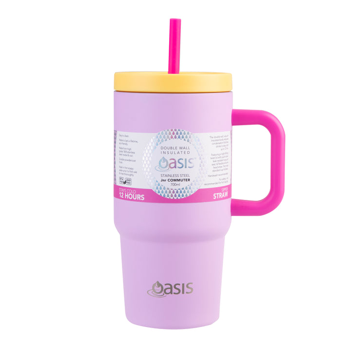 PRE-ORDER - Oasis Insulated Junior Commuter Tumbler 700ml - Pink/Yellow