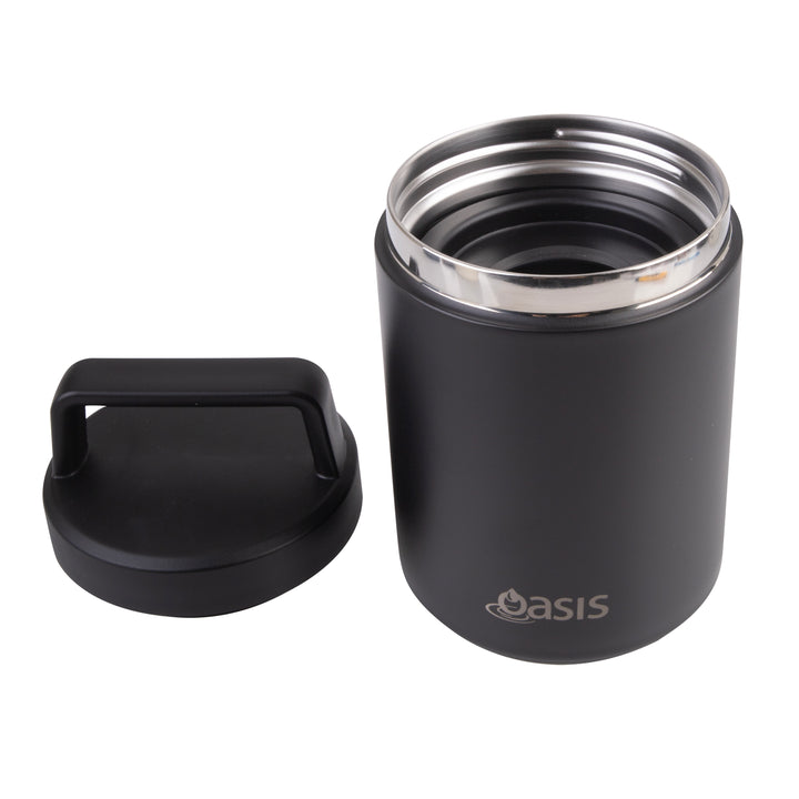 Oasis Insulated Food Jar With Handle - 480ml - Black