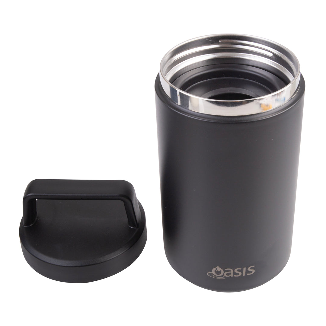 Oasis Insulated Food Jar With Handle - 700ml - Black