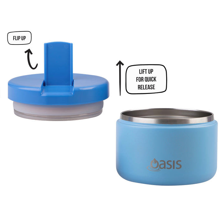 Oasis Insulated Food Jar - Quick Release Lid - 300ml - Blue/Blue