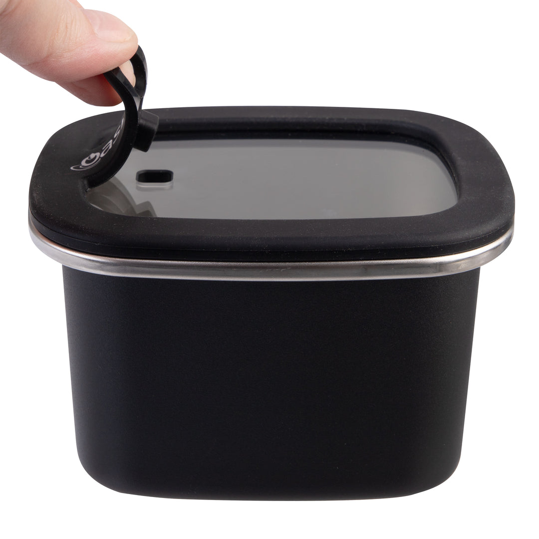 Oasis Microwave Safe Stainless Steel Rectangular Container - Black - 500ml