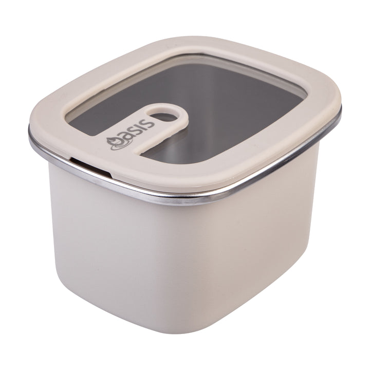Oasis Microwave Safe Stainless Steel Rectangular Container - Oat - 500ml