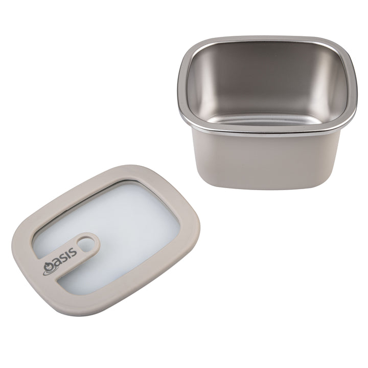 Oasis Microwave Safe Stainless Steel Rectangular Container - Oat - 500ml