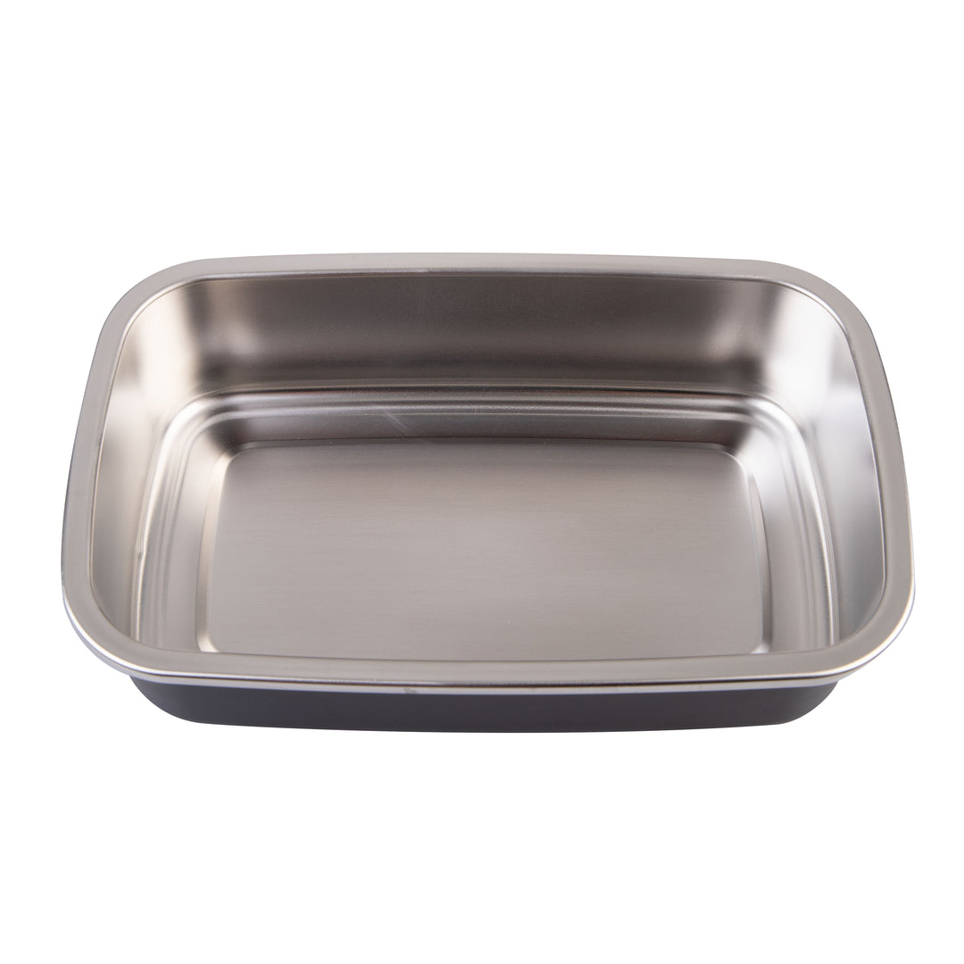 Oasis Microwave Safe Stainless Steel Rectangular Container - Black - 700ml