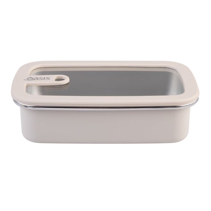 Oasis Microwave Safe Stainless Steel Rectangular Container - Oat - 700ml