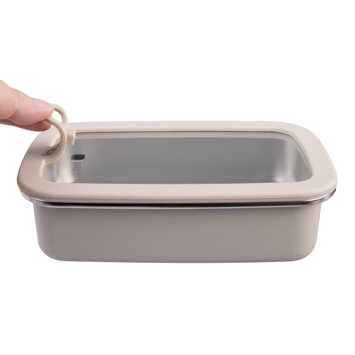 Oasis Microwave Safe Stainless Steel Rectangular Container - Oat - 700ml