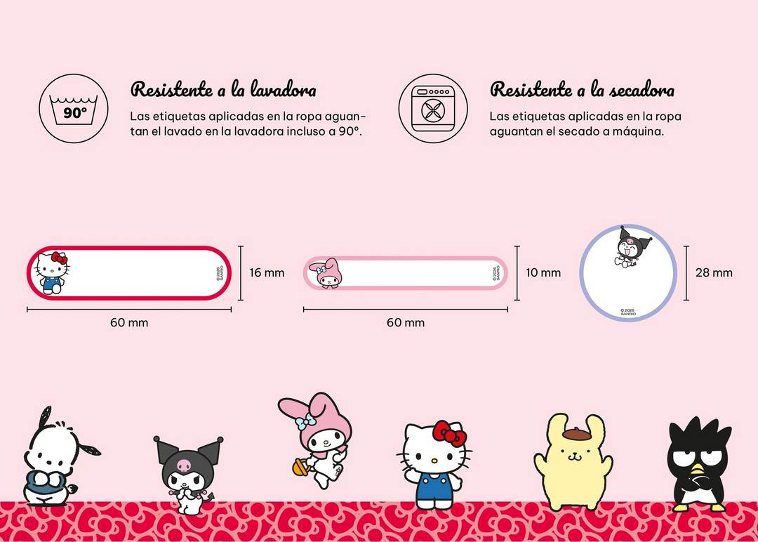 Hello Kitty & Friends Iron-On Clothing Labels (36 Pack)