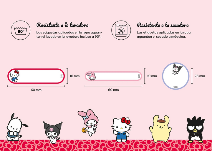 Hello Kitty & Friends Iron-On Clothing Labels (36 Pack)