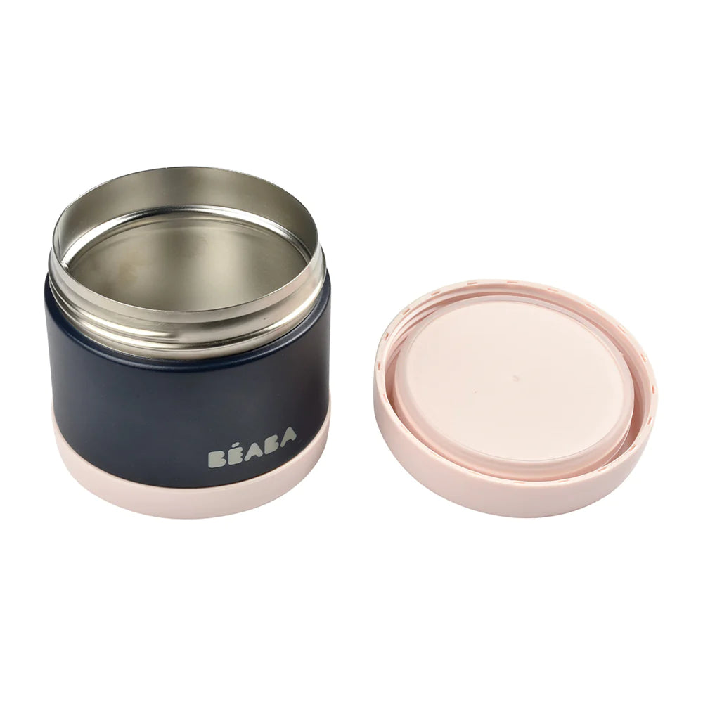 Beaba Insulated Food Jar 500ml - Light Pink/Night Blue