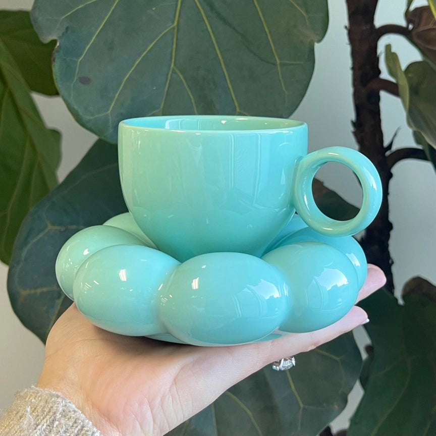 Sage & Cooper Lottie Mug & Saucer - Blue