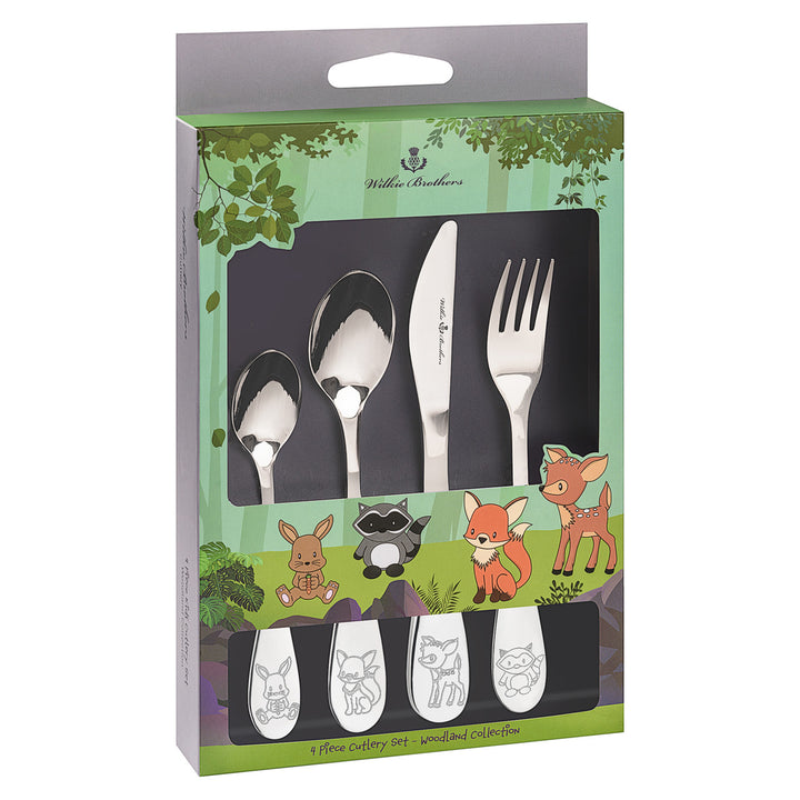 Children's Stainless Steel Cutlery Set - Woodland