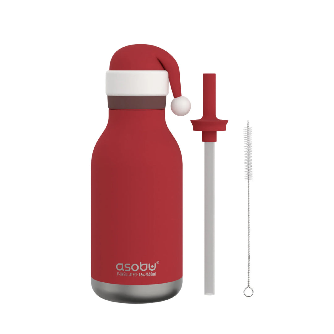 PRE-ORDER - Asobu 460ml Insulated Bestie Bottle - Santa