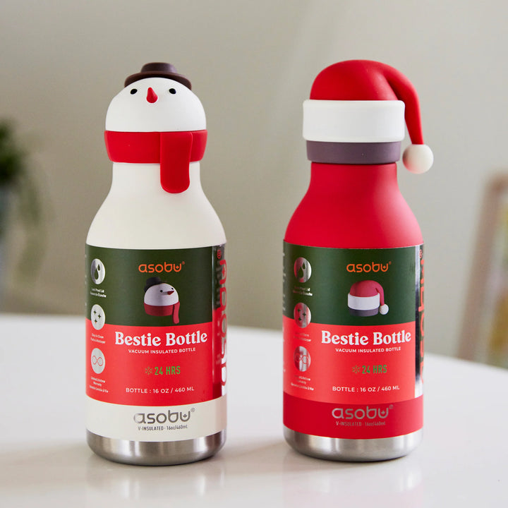 PRE-ORDER - Asobu 460ml Insulated Bestie Bottle - Santa