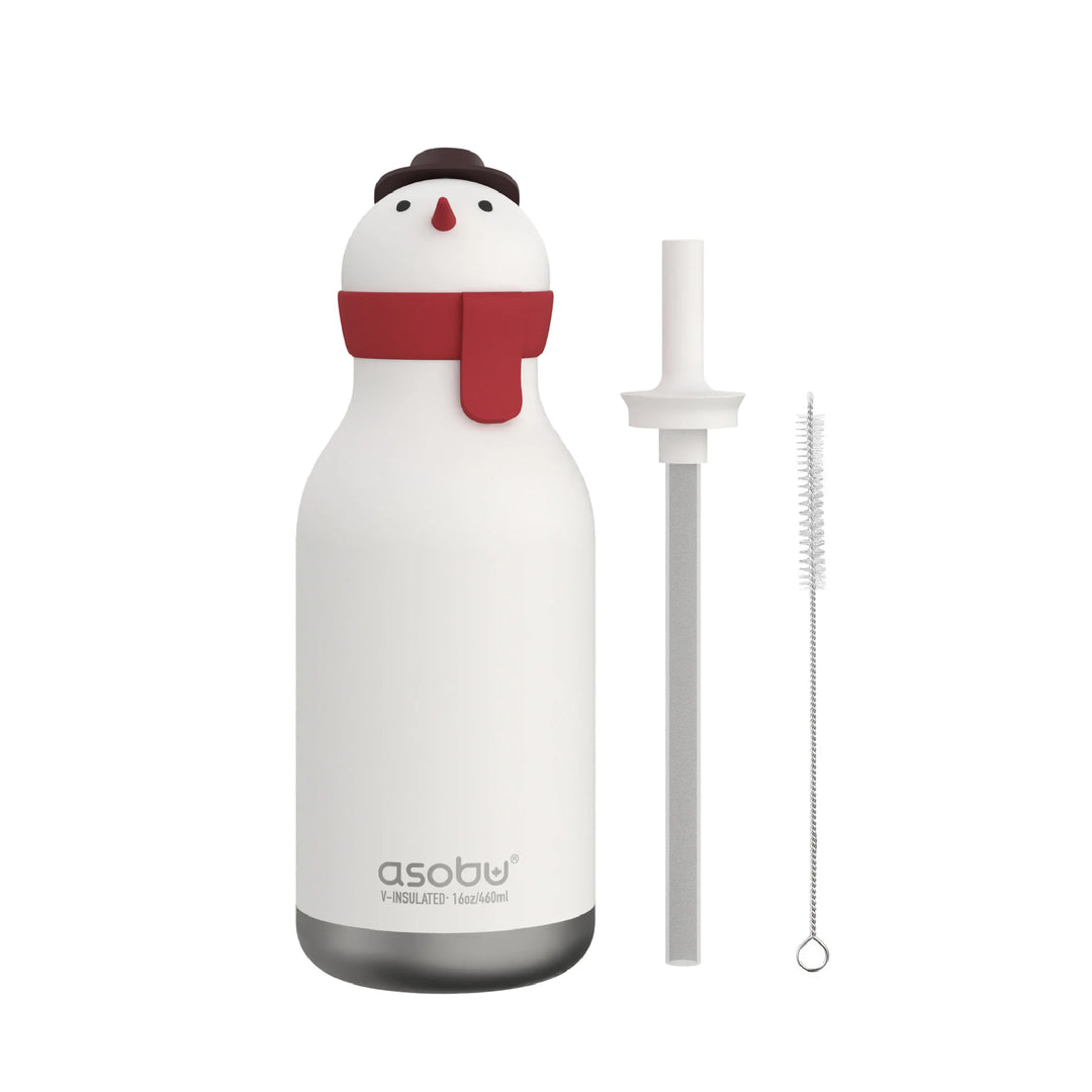 PRE-ORDER - Asobu 460ml Insulated Bestie Bottle - Snowman