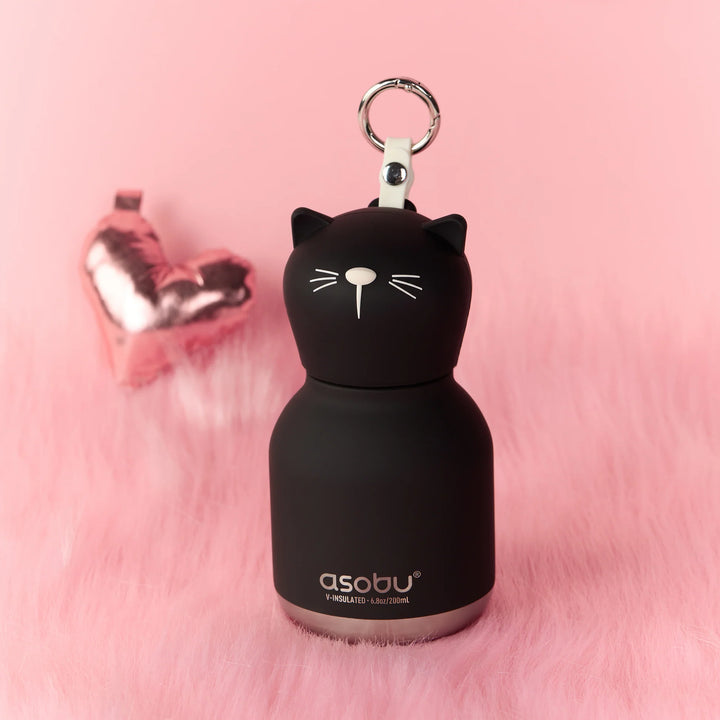 Asobu 200ml Insulated Mini Bestie Bottle - Black Cat