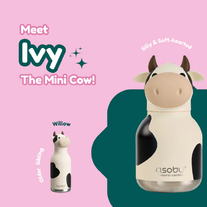 Asobu 200ml Insulated Mini Bestie Bottle - Cow