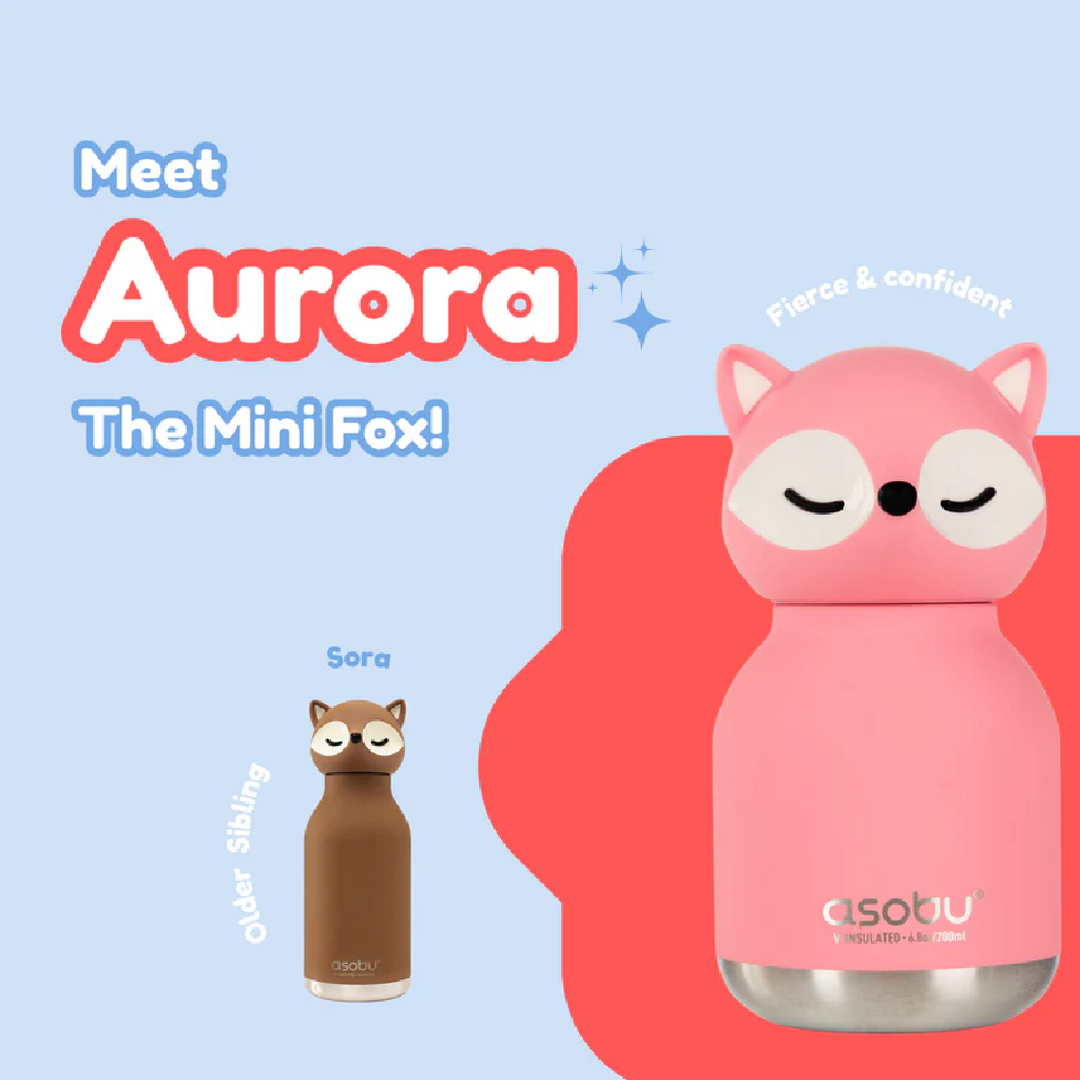Asobu 200ml Insulated Mini Bestie Bottle - Pink Fox