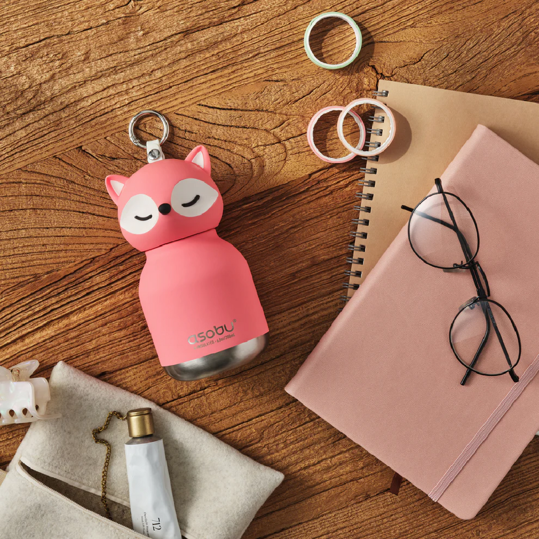 Asobu 200ml Insulated Mini Bestie Bottle - Pink Fox