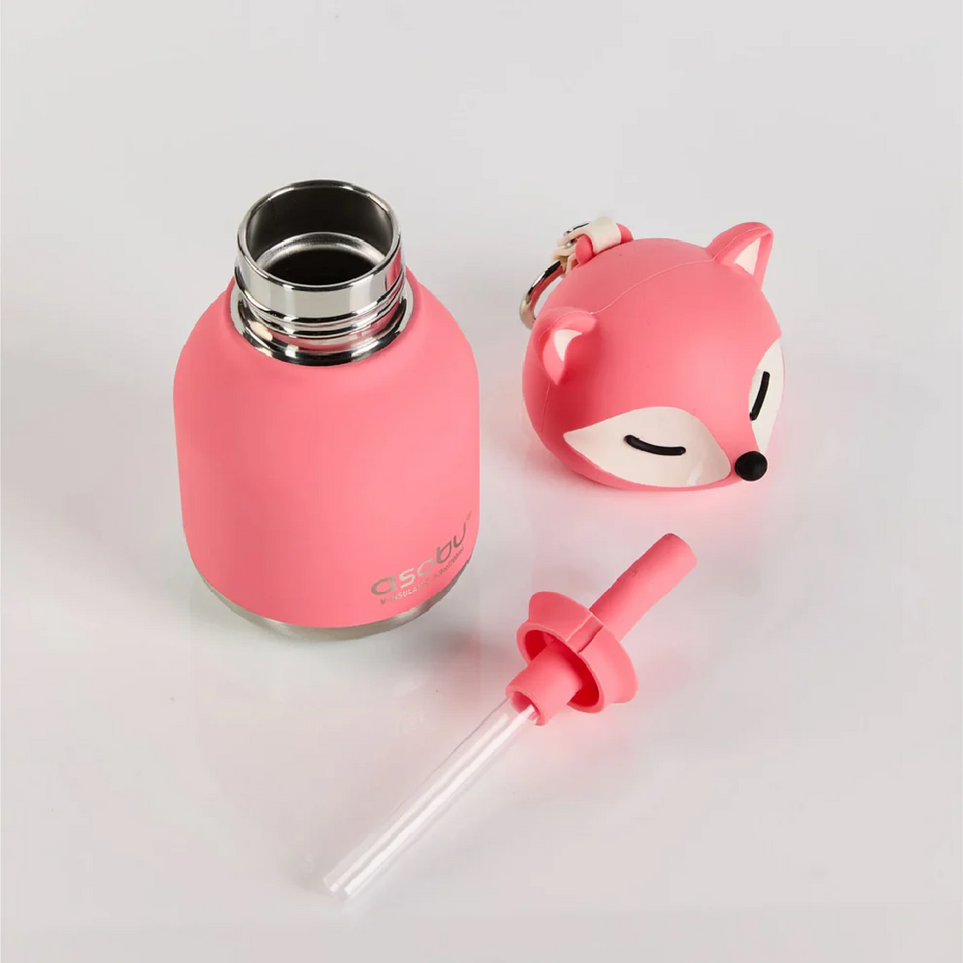 Asobu 200ml Insulated Mini Bestie Bottle - Pink Fox