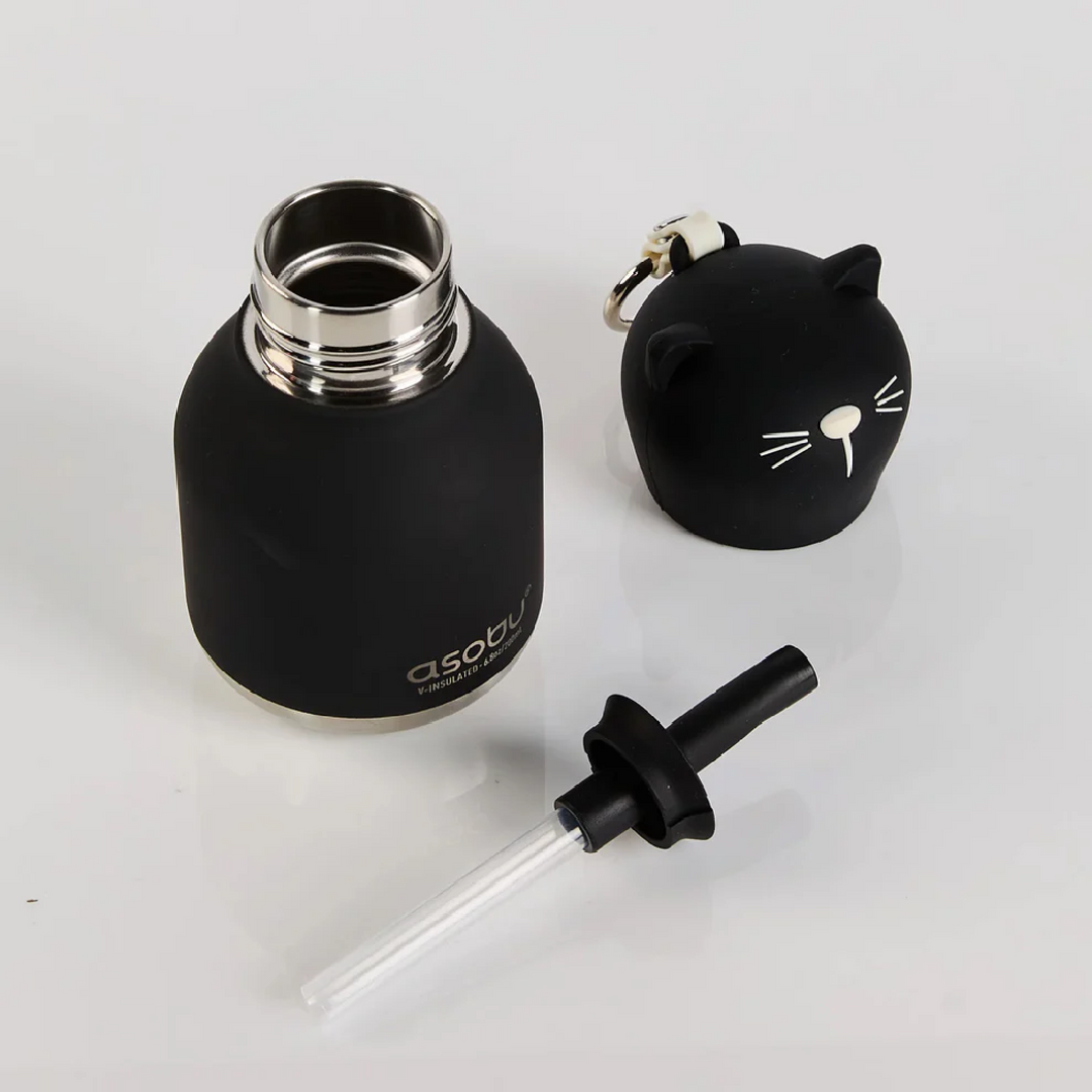 Asobu 200ml Insulated Mini Bestie Bottle - Black Cat