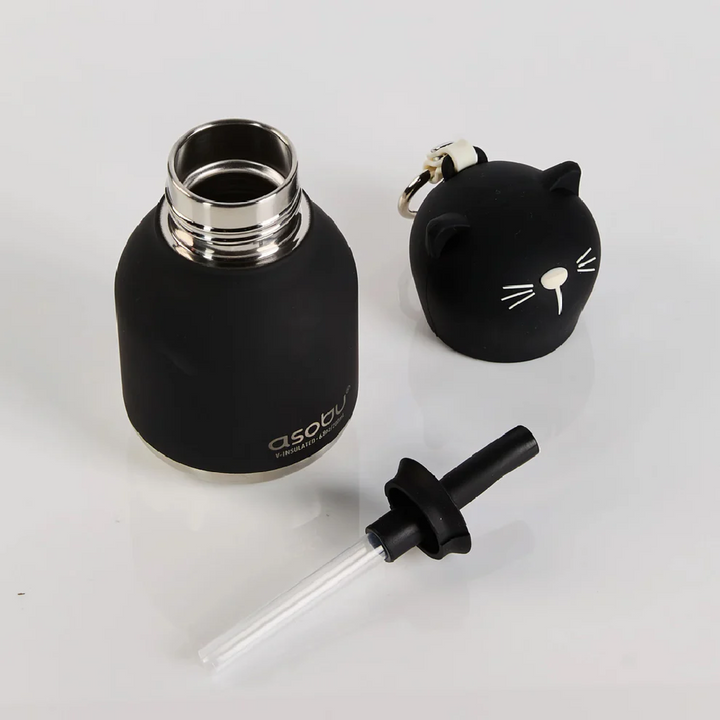 Asobu 200ml Insulated Mini Bestie Bottle - Black Cat