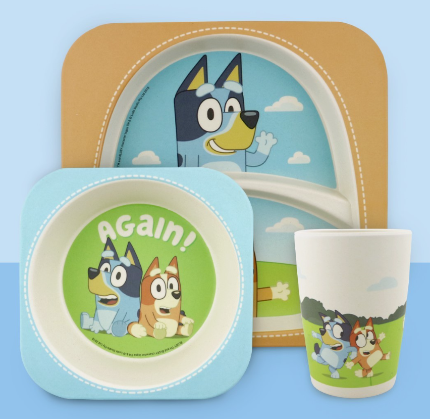 Bluey 3pc Bamboo Mealtime Set