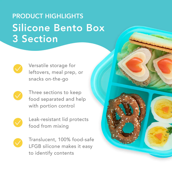 Bumkins Silicone Bento Lunch Box - Jelly Blue