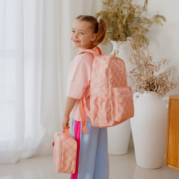 Fox & Fallow Backpack - Peach Check