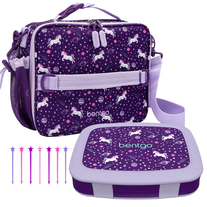 Bentgo Kids Lunchbox & Bag Bundle - Unicorns