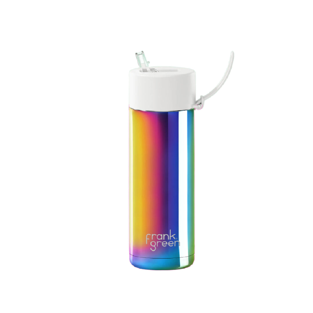 Frank Green Limited Edition Chrome Rainbow Drink Bottle 595ml - Cloud
