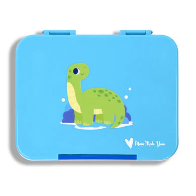 Mum Made Yum Large Bento Lunch Box - Light Blue Dinosaur