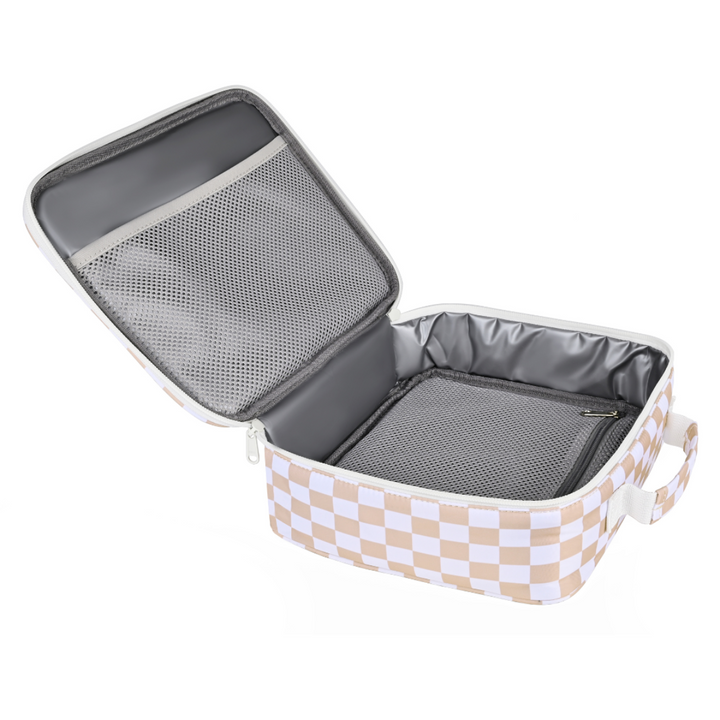 Kinnder JUNIOR Insulated Lunch Bag + Ice Pack - Caramel Check