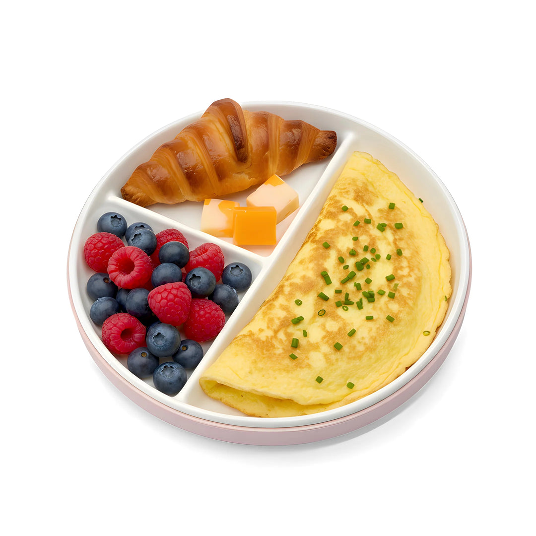 Melii Ceramic Divided Plate with Silicone Sleeve - Blue