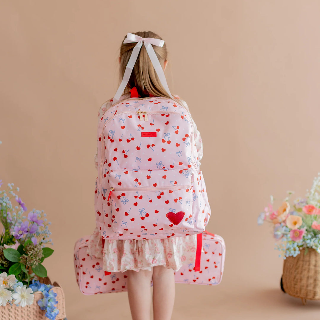 PRE-ORDER - Fox & Fallow Campus Backpack + Large Insulated Lunch Bag Bundle - Cherry Bomb