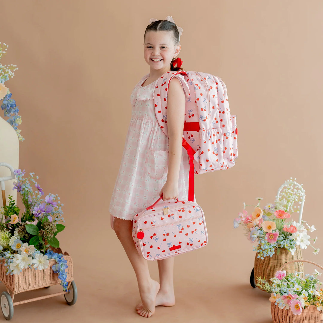 PRE-ORDER - Fox & Fallow Campus Backpack + Large Insulated Lunch Bag Bundle - Cherry Bomb