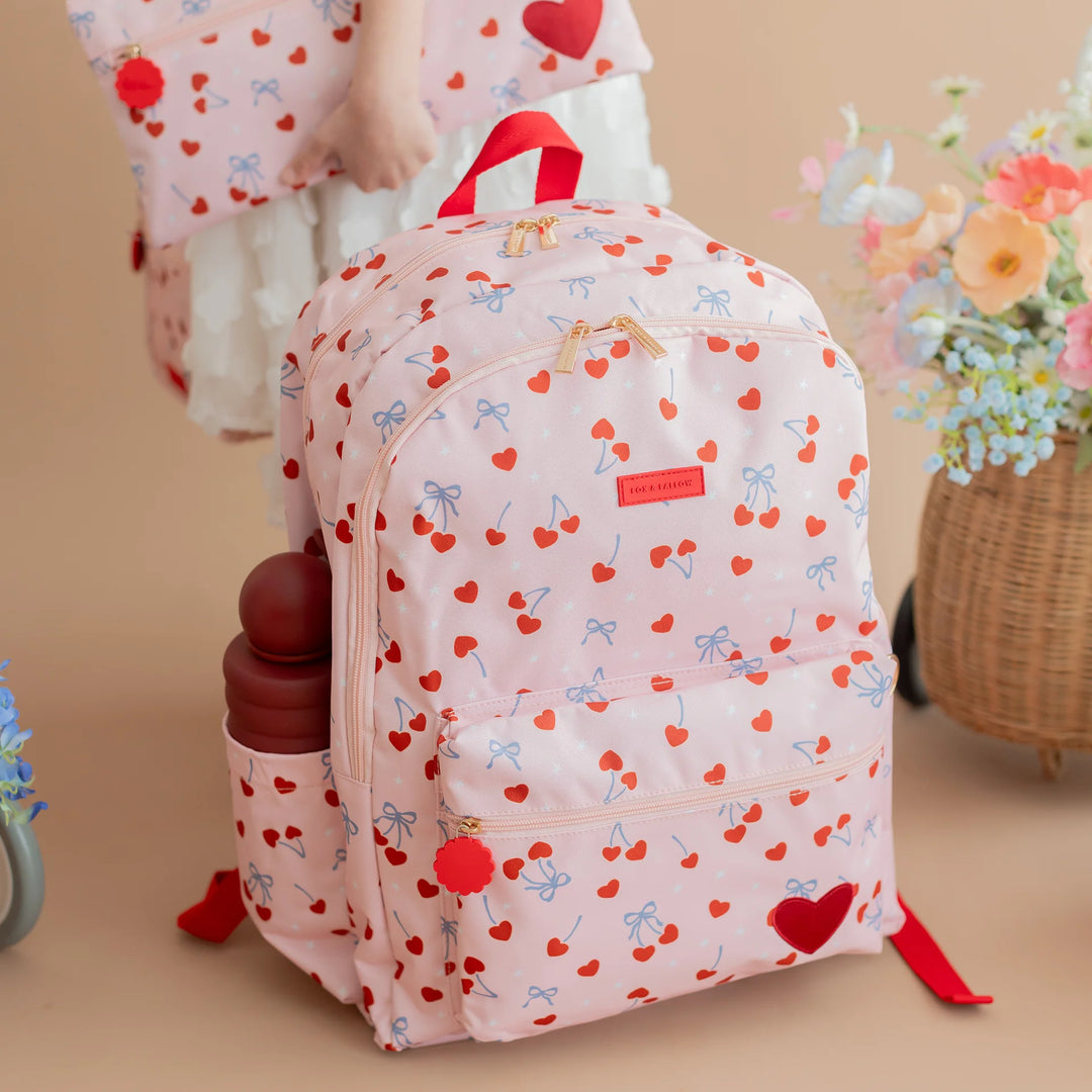 PRE-ORDER - Fox & Fallow Campus Backpack + Large Insulated Lunch Bag Bundle - Cherry Bomb