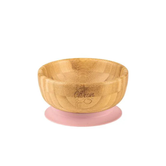 Citron Bamboo Suction Bowl & Spoon - Blush Pink