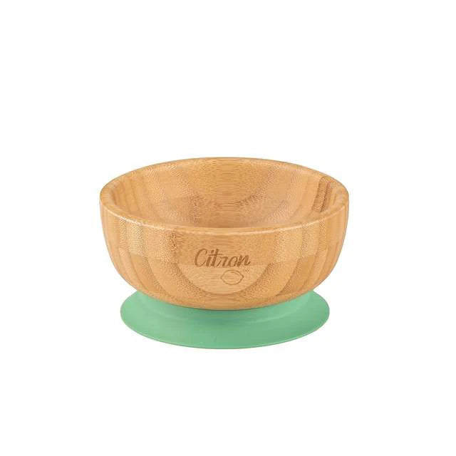 Citron Bamboo Suction Bowl & Spoon - Green