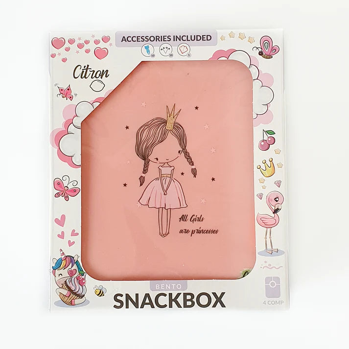 Citron Bento Snack Box With Sandwich Cutter + Picks - Princess