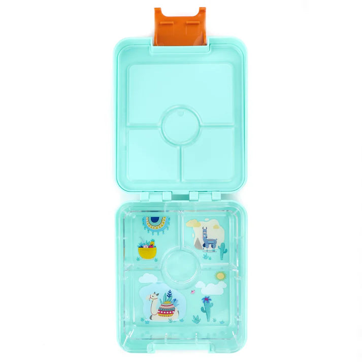 Citron Bento Snack Box With Sandwich Cutter + Picks - Turquoise Dino