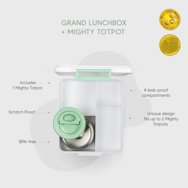 Citron Grand Lunch Box with Insulated Food Jar - Dino