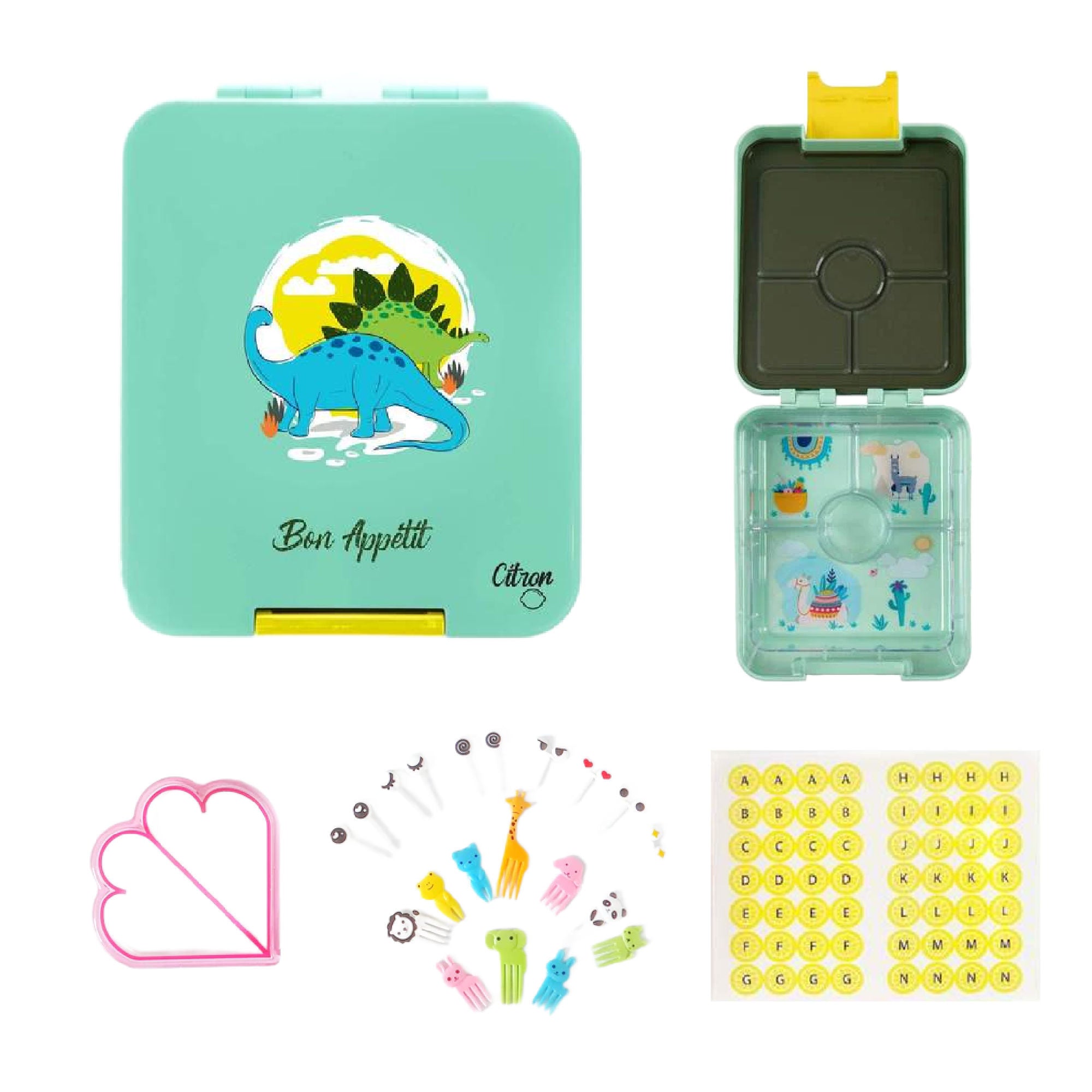 Citron Bento Snack Box With Sandwich Cutter + Picks I The Bento Buzz