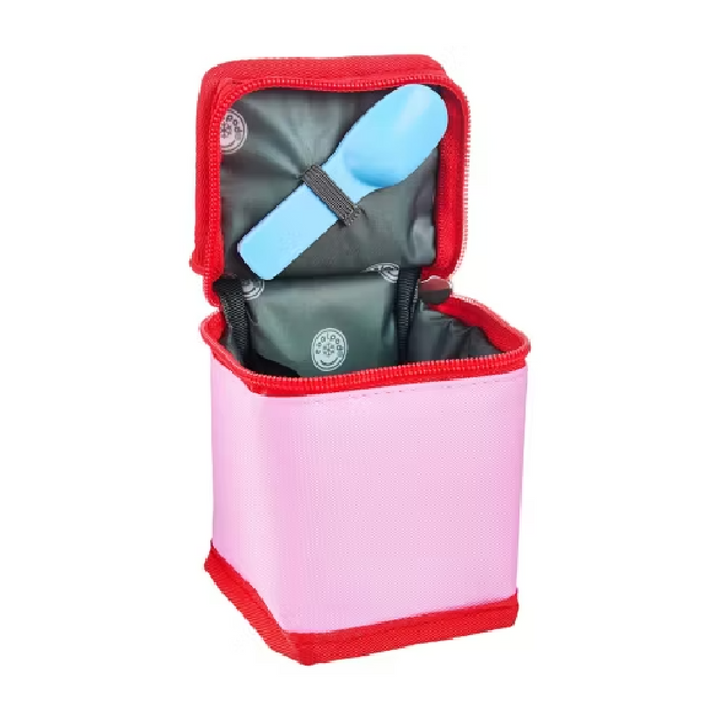 CoolPod Freezable Yoghurt Insulated Bag With Spoon - Pink/Red
