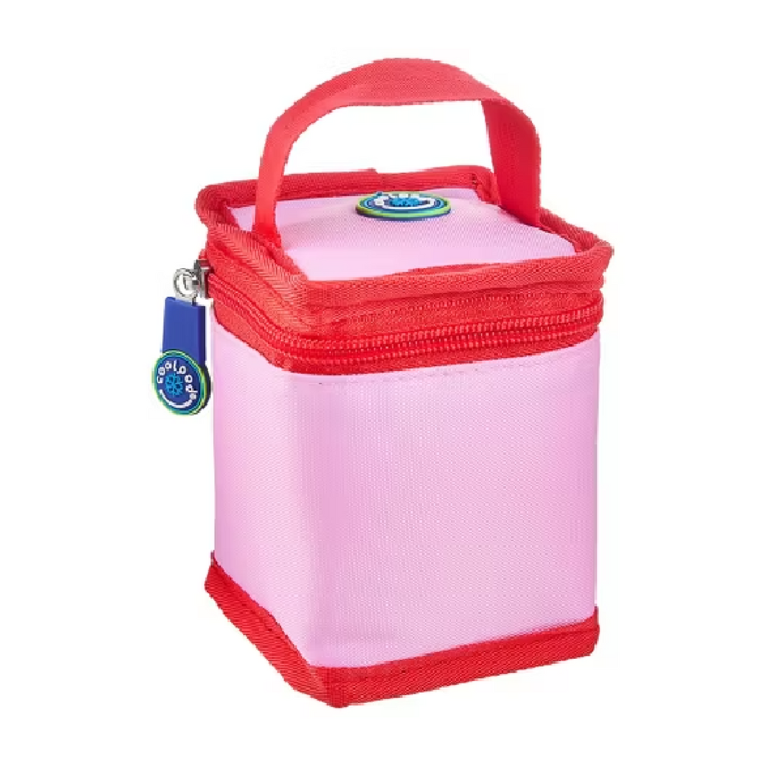 CoolPod Freezable Yoghurt Insulated Bag With Spoon - Pink/Red