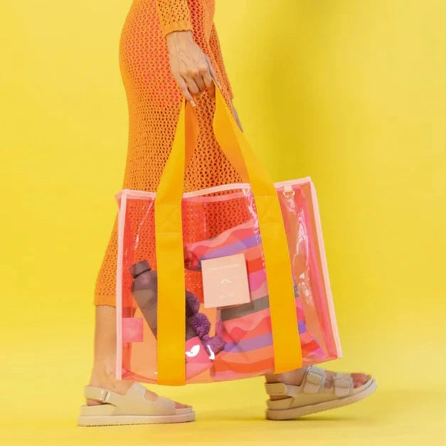 The Somewhere Co. Cheeky Tote - Orange & Pink