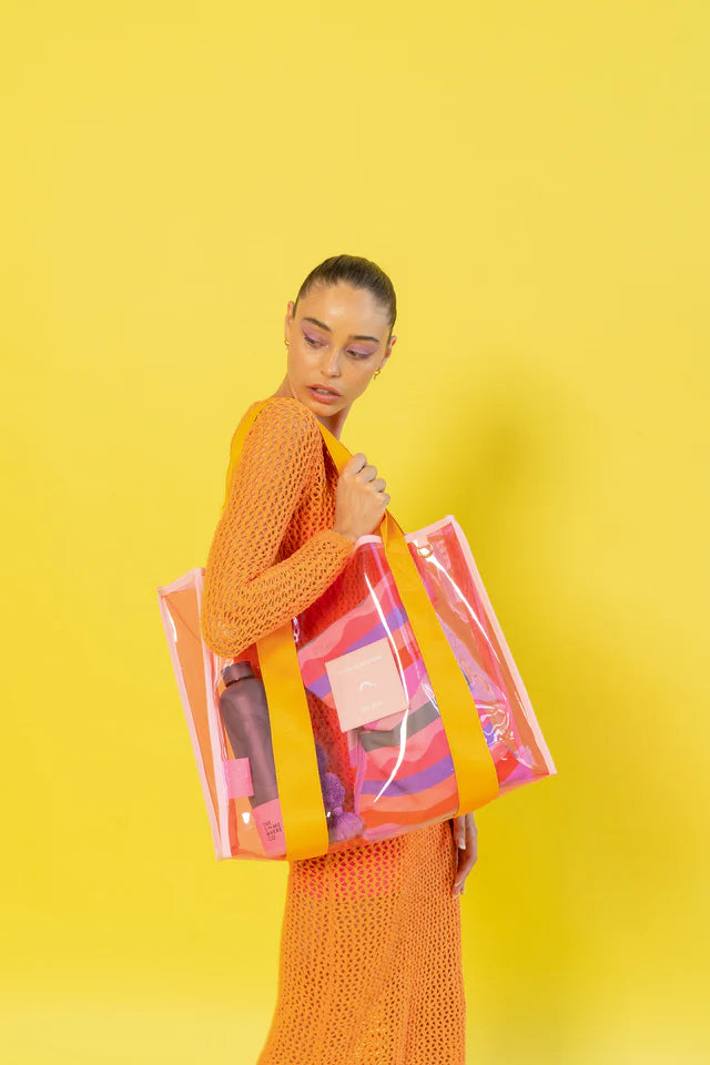 The Somewhere Co. Cheeky Tote - Orange & Pink